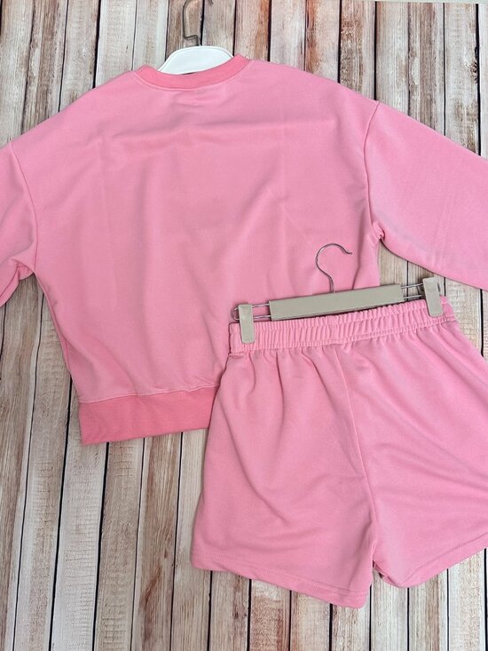 Women's Pink ALO Long-Sleeve Top and Shorts Size M - Picture 2 of 2